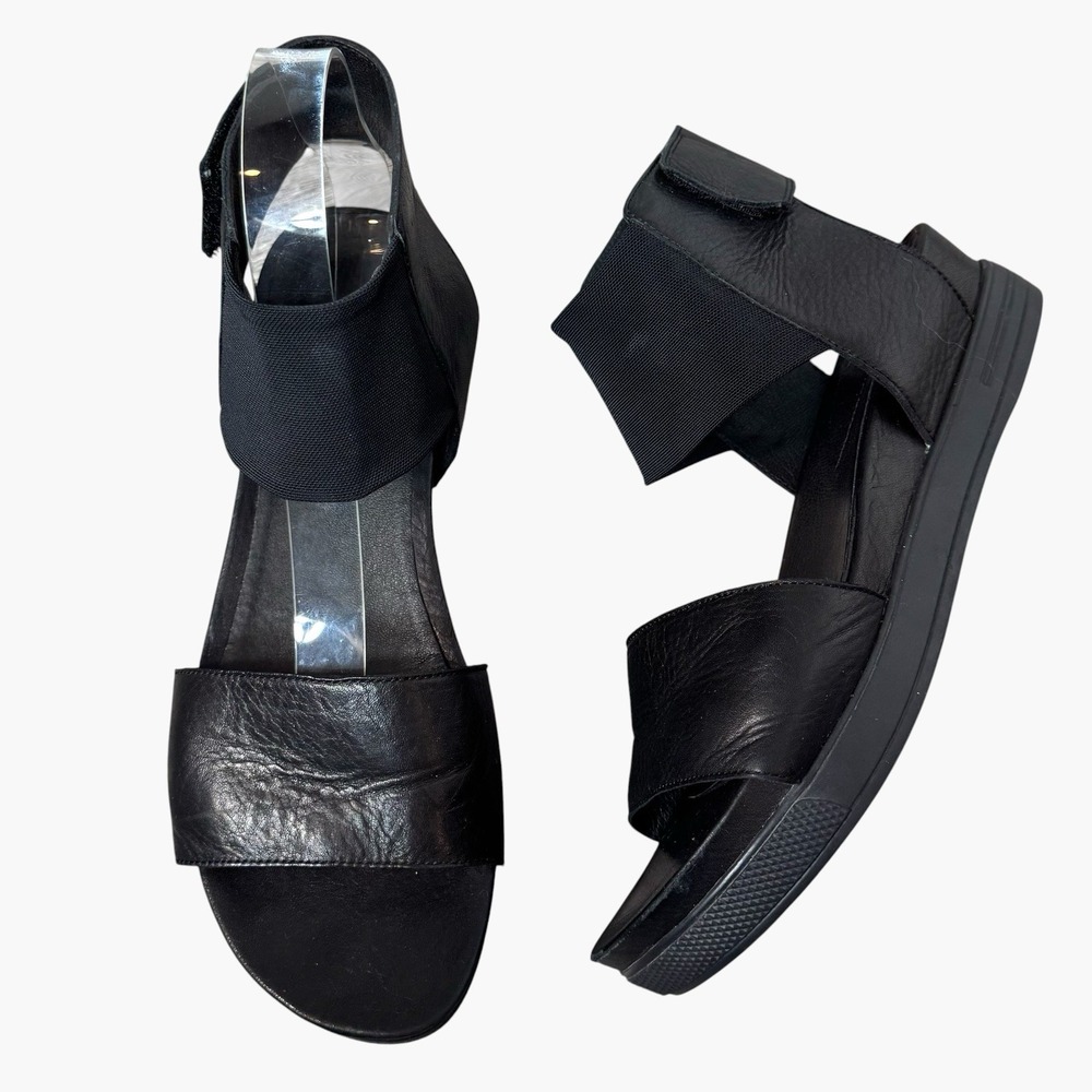 Eileen Fisher Shoes Womens Size 9 Black Leather Mesh Spree Sport Sandals - Picture 2 of 6